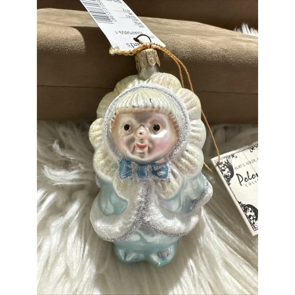 Kurt A Adler Polonaise Snow Sprite Girl Ornament Blue Girl Hand Crafted NWT